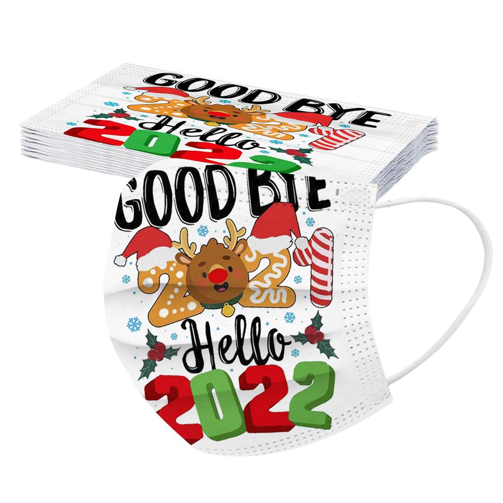 2022 Children Christmas Disposable Three-layer Protective Mask 10pc