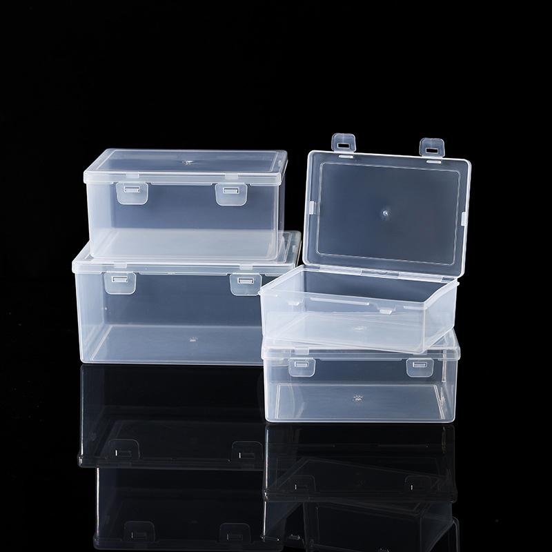 Nail Art Plastic Clear Double Buckle Storage Box Nail Rhinestone Brush Pen Buffer Grinding Files Organizer Container Case