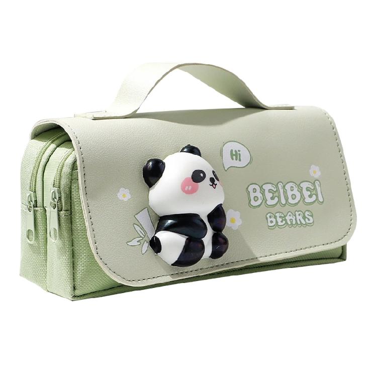 

High Capacity Pencil Case Pen Holder Bag 3 Compartments Pen Pouches Zippered Pencil Case for Student Women Girl 1 зелёный