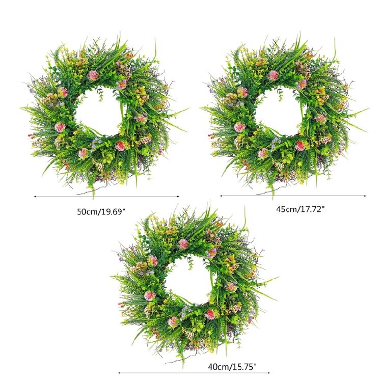 Artificial Front Door Wreath 4 Season Wildflower Flowers Wreath for Wedding Part
