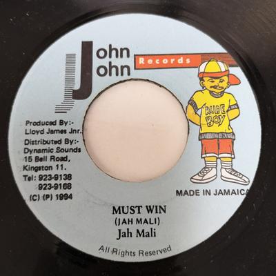 7inch Record JAHMALI - Must Win NONE John John Recor 1994 Jamaica Reggae, Ska & Dub Used