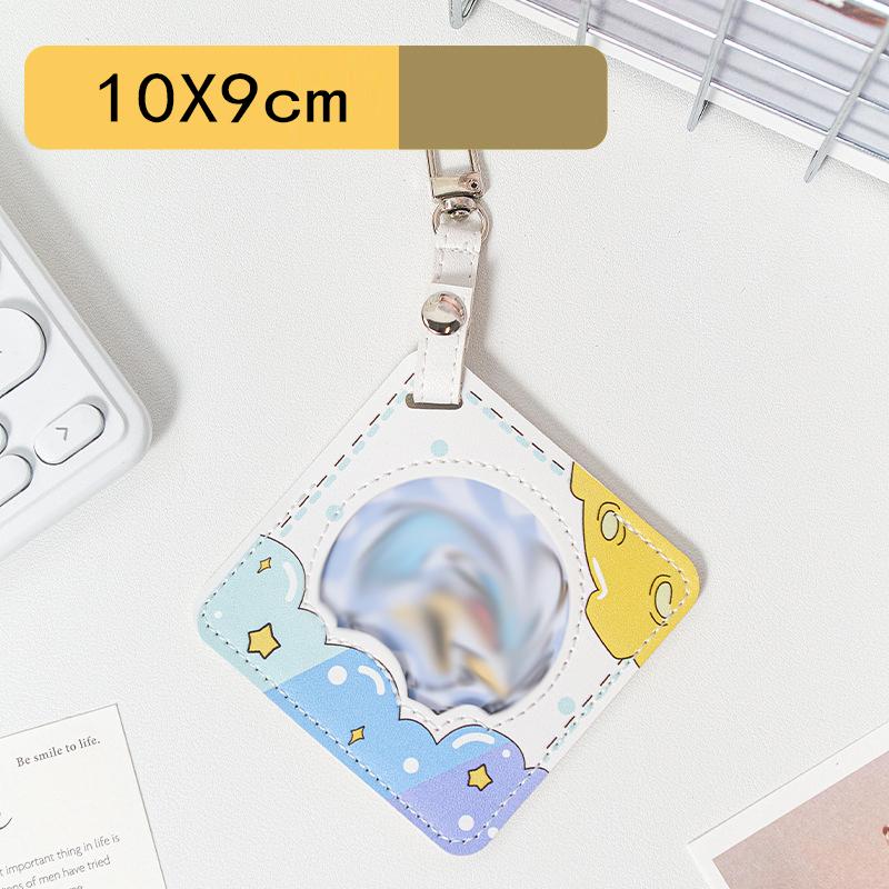 Round Badge Protective Case with Transparent Window Waterproof Hangable Portable Display Bag for Fan Supplies Gift Multi-color