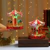 Glowing Music Wooden Horse Swing Christmas Ornament & Music Box Gift