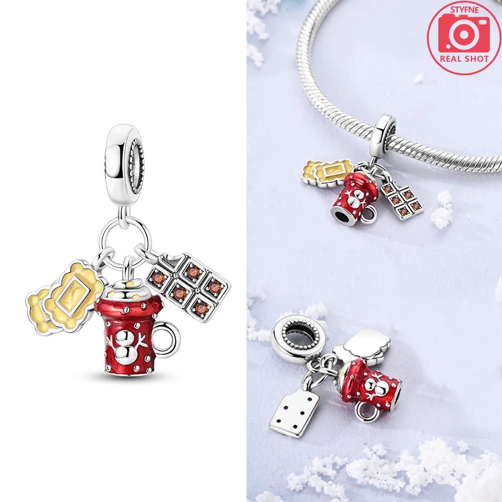 Charms Copper Original French Fries Pizza Wine Bottles Gummy Candies Beads Fit Bracelet Jewelry Women Diy Necklace Gift
