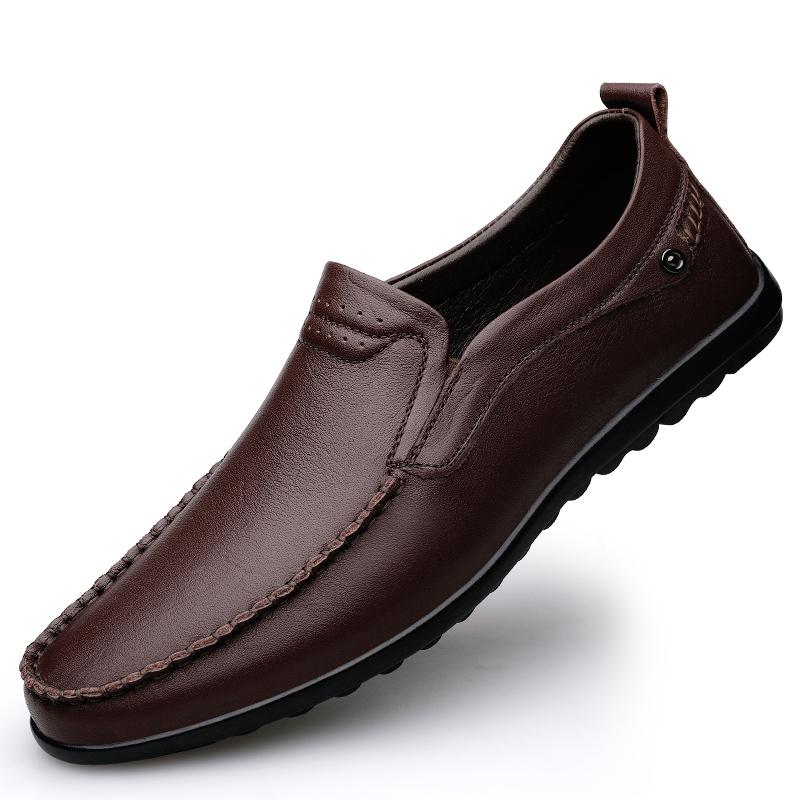 

Роскошные брендовые модные мужские повседневные кожаные туфли, удобные мужские офисные туфли, простые мужские свадебные туфли, обувь для прогулок на свежем воздухе 44 темно-коричневого