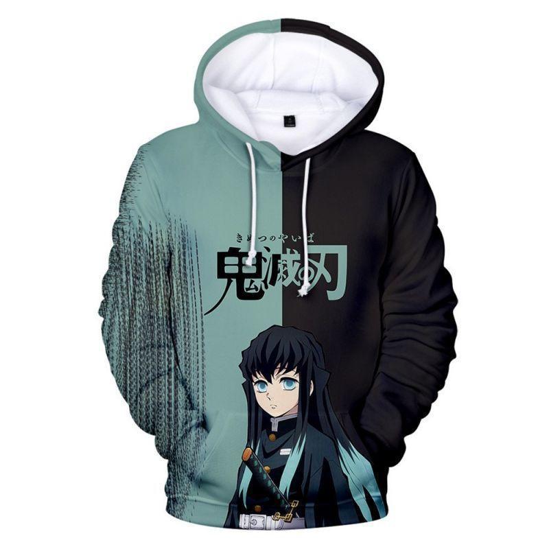 Unisex Anime-Inspired 3D Digital Print Hooded Sweatshirt Loose Fit Casual Streetwear