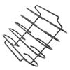 Rib Rack 4 Rows Capacity Compact Portable Iron Material Black Durable Reusable Barbecue Standing