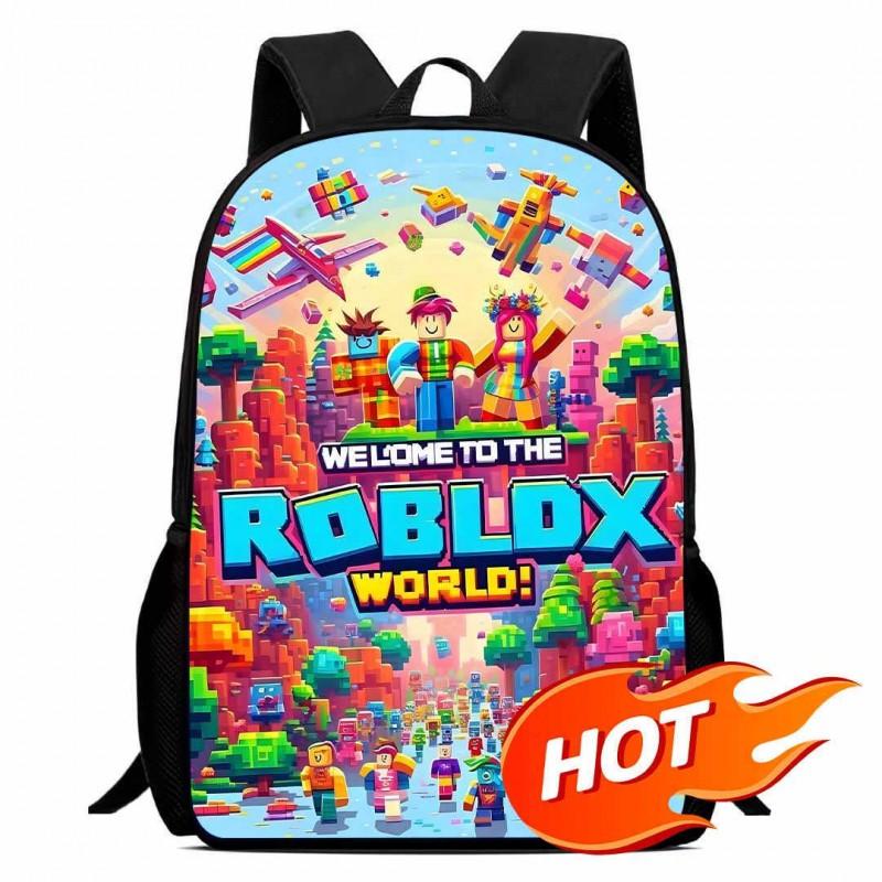 Roblox Printed Kids Backpack School Lightweight Ergonomic Dual-Shoulder Bag Boys Girls Grade 1-2 Students