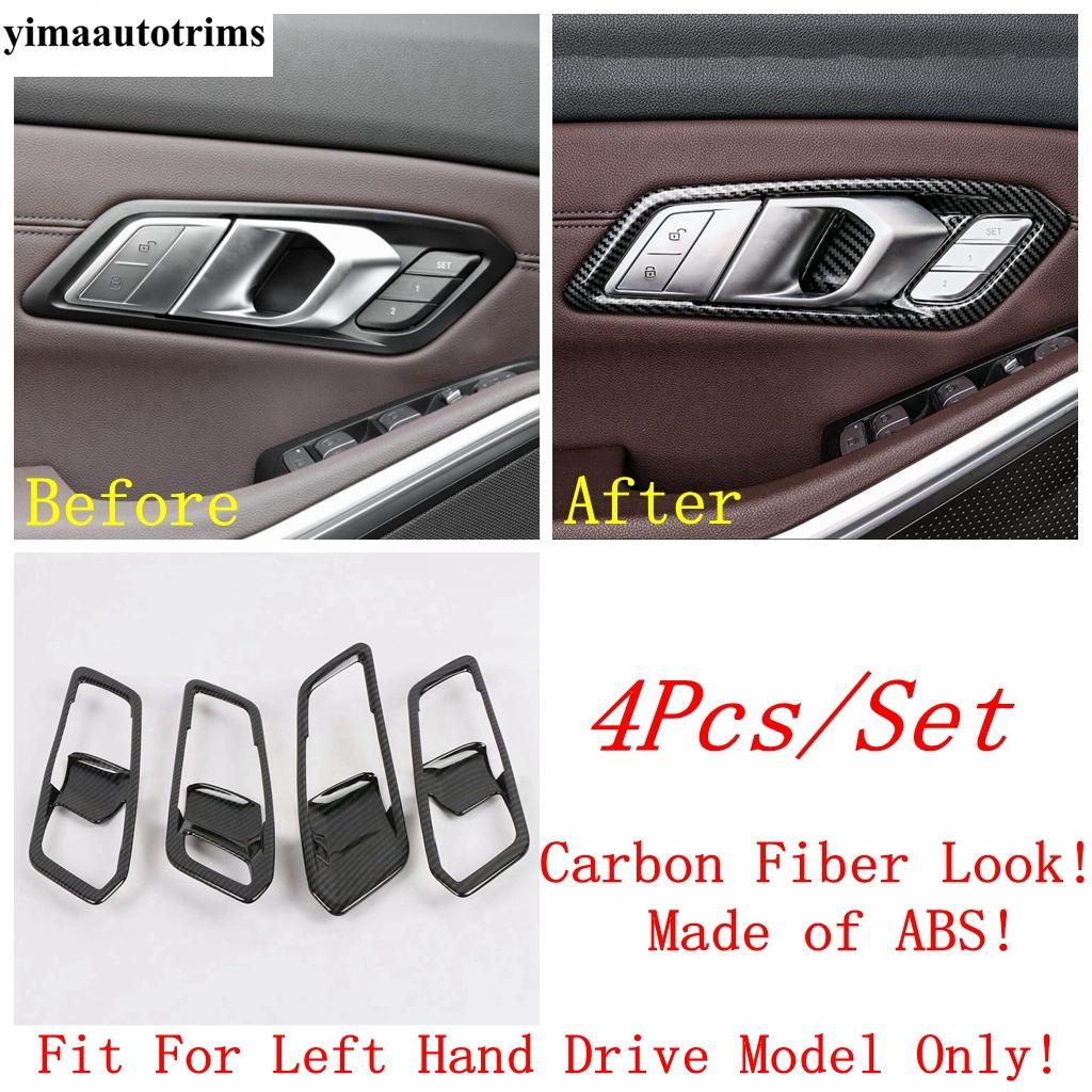 Head Lamp Handle Bowl Dashboard Gear Box Panel Cover Kit Trim ABS Carbon Fiber Look Accessories For BMW 3 Series G20  - 2024