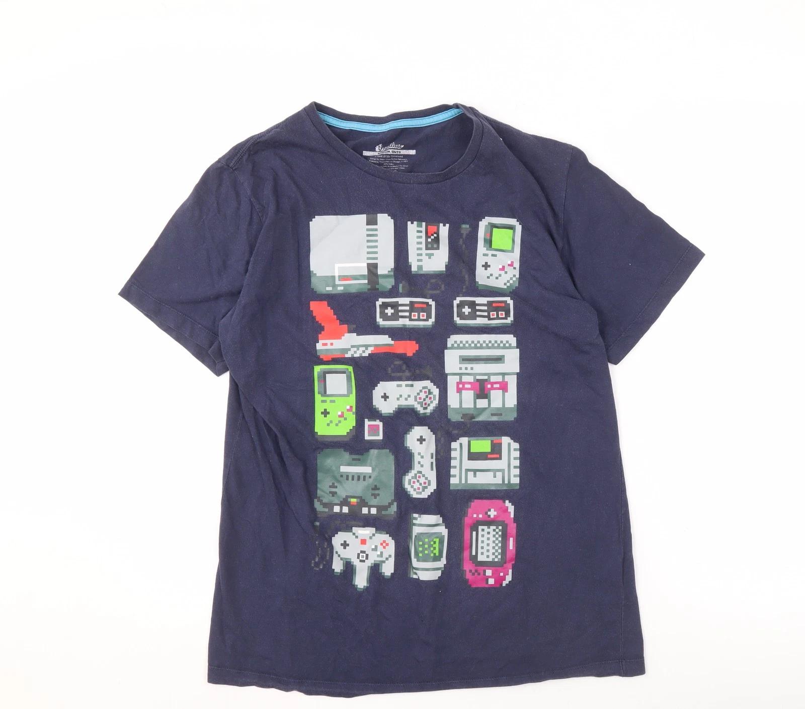 Threadless Men s Blue Geek T-Shirt M Graphic Print XL