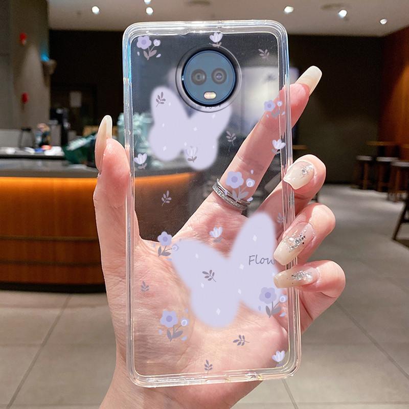For Motorola Moto G6 Plus Case Clear Luxury Fashion Butterfly Flowers Soft Silicone Phone Cover for Motorola G6 Plus G6+ Casing