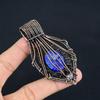 Lapislazuli Anhänger Handgefertigter Edelsteinschmuck, 999 Kupferdraht gewickelter Anhänger, Schmuckanhänger mit einzigartigem Design