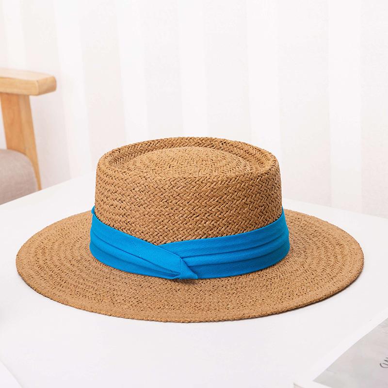 Womens Straw Sun Hat Wide Brim Elegant Summer Beach Cap UV Protection Outdoor Travel Fashion Visor