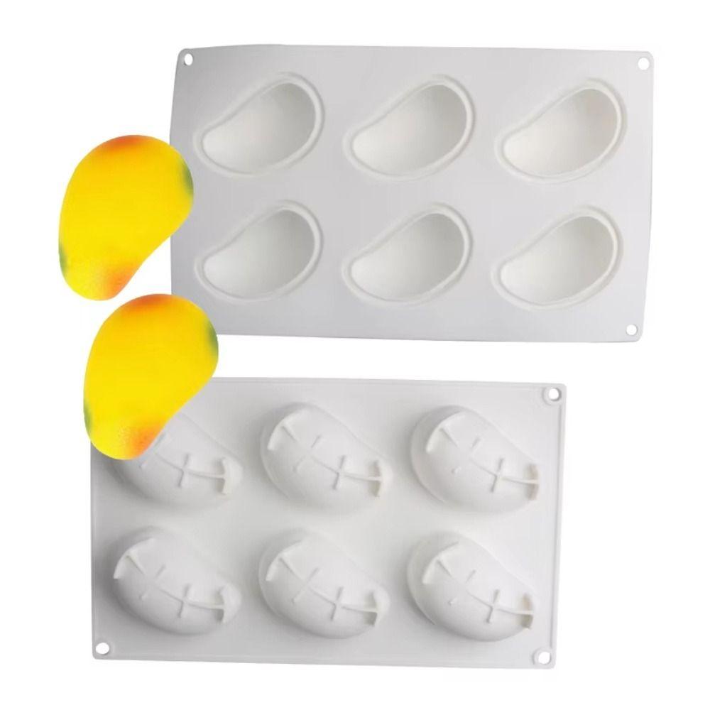 6 Cavity Realistic Fruit Baking Mold Non-toxic Mousse Cake Molds Mango Shaped Cake Mold Household