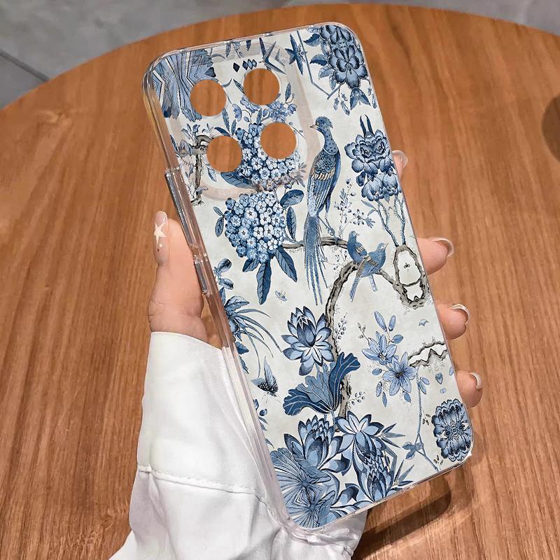 Baumblüten Muster Hülle Für Xiaomi Redmi Note 15 Pro 4G Funda Redmi Note 14 13 Pro 5G Transparentes TPU Silikon Weiche Hülle