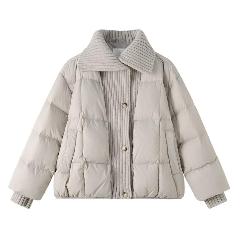 Hacikis Girls Thickened Knit Splicing Down Jacket 120