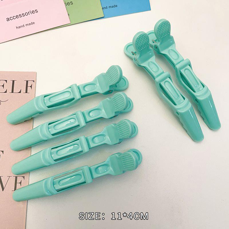 

6 шт. красочные заколки для волос из кожи аллигатора, зажимы для парикмахерских, профессиональные заколки для волос для салонов, заколки для волос в виде крокодила, аксессуары для парикмахерских волос зелёный