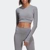 T Shirts Women's Gray Crew Neck Moderate Straight Fit HD9061