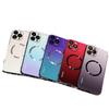 Glass Phone Case IPhone 15 14 Pro Max 13 Magnetic Snap-on Shockproof Full Cover In Aurora Gradient Colors