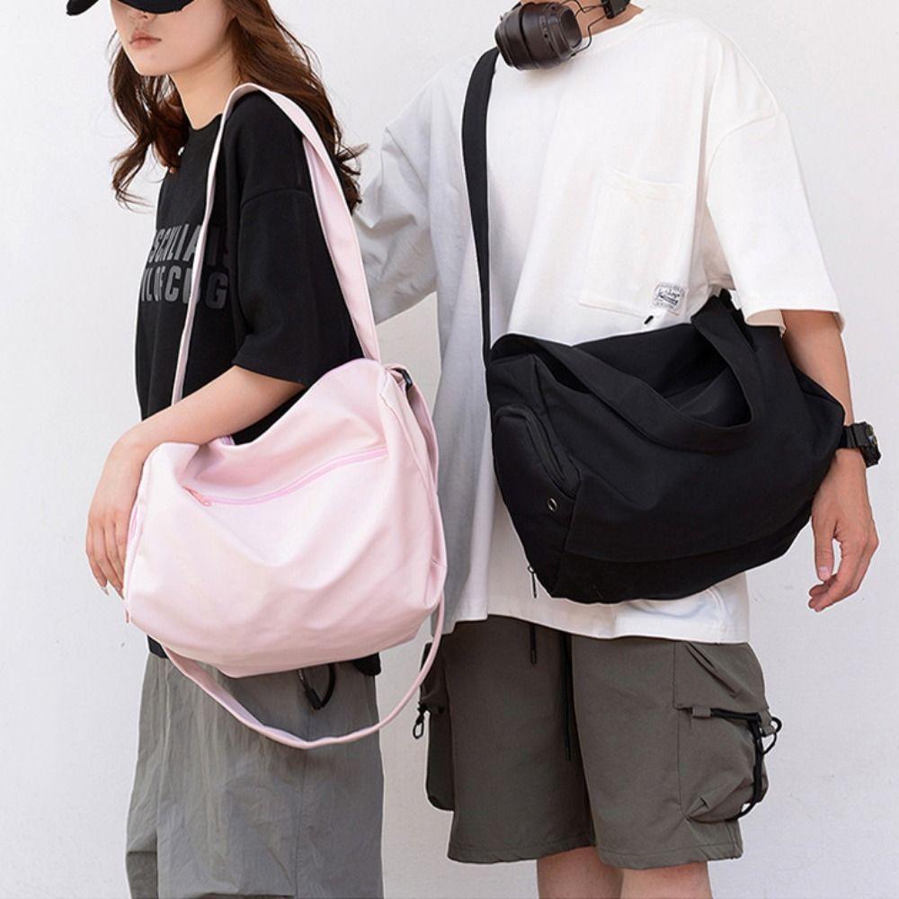 Canvas Crossbody Tote Bags Solid Color Luggage Bag Underarm Bag Sports Shoulder Bag Women