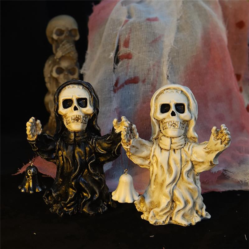 M-Modern-Headband Skull Decoration Skeleton Figurines Cool Statue Skull Halloween Skull Horrible Ornaments For Home Decor