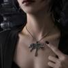 Dainty Alloy Necklace for Women Vintage Six-Winged Angel Pendant Necklace, Gothic Wing Charm Jewelry, Elegant Jewelry Daily Wear Fashion Men