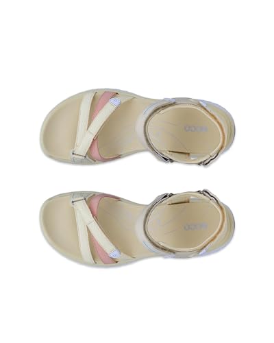 ECCO Off-Road Genuine Leather Women's Outdoor Sandals 85330361248, Straw/Bright White/Dusty Peach/Straw, Size 23.5 Cm, 3E