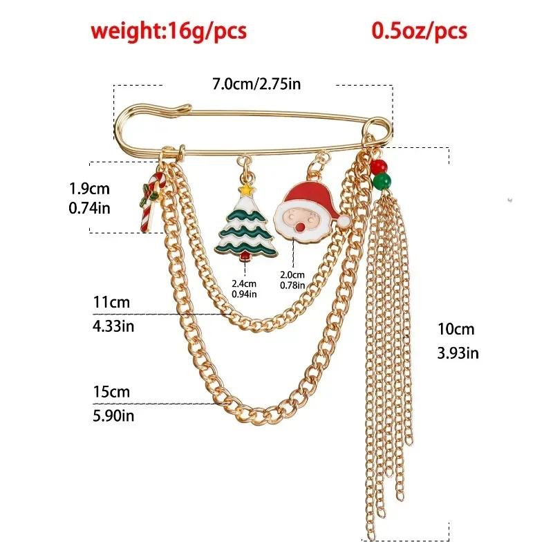 Fashion Lovely Enamel Christmas Santa Claus Snowman Pendants Brooch Badge Xmas Laple Pin New Year Party Jewelry Gifts