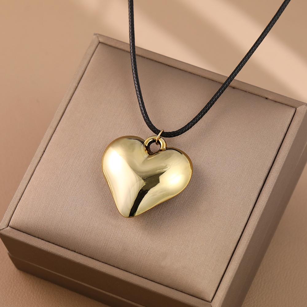 2000S Aesthetic Y2K Love Heart Necklace For Women Fashion Grunge Hip Hop Pink Hearts Pendants Necklaces Girl Rave Gift Jewelry