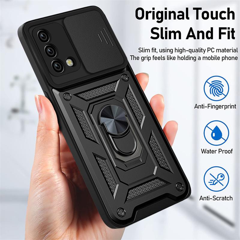 For Oppo A74 Case CHP2219 Magnetic Car Ring Holder Back Cover For Oppo A74 5G A 74 CPH2197 OppoA74 Slide Armor Phone Cases