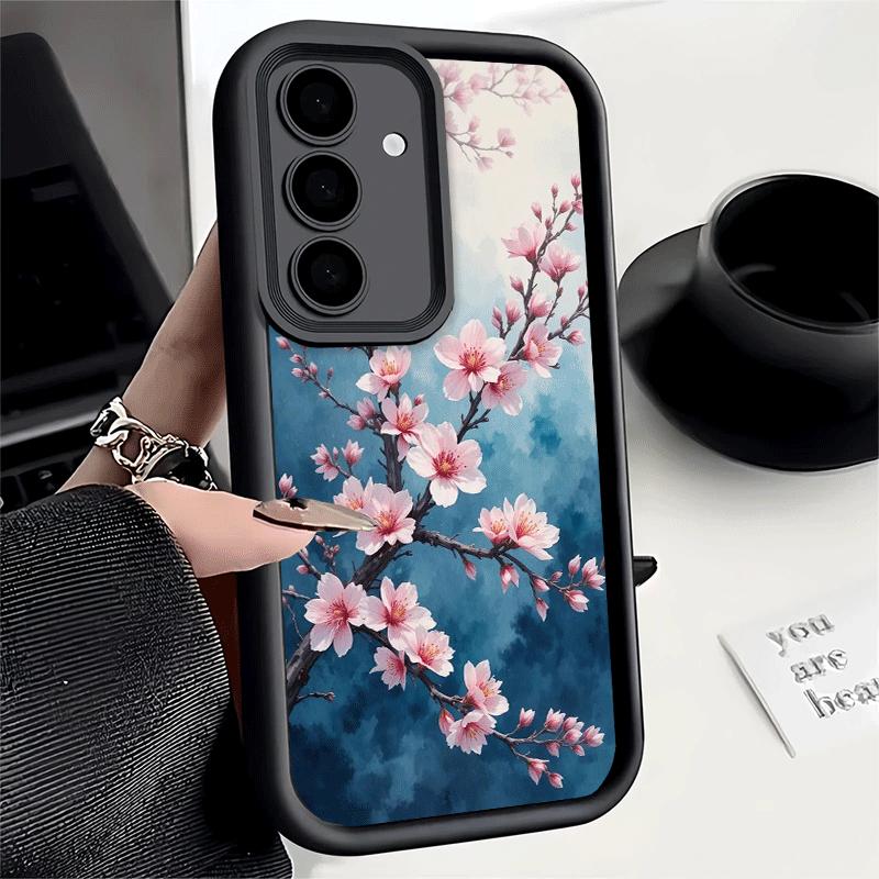 Phone Case for Samsung Galaxy S26 S25 Ultra S24 FE Cherry Blossom Sakura Fashion Shell S23 Plus S22 + S21 S20 5G Soft Silicone F