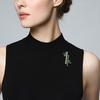 Ping An Bamboo Rising Brooch Chinese Style Emerald High-end Luxury Creative Pin Suit Accessories