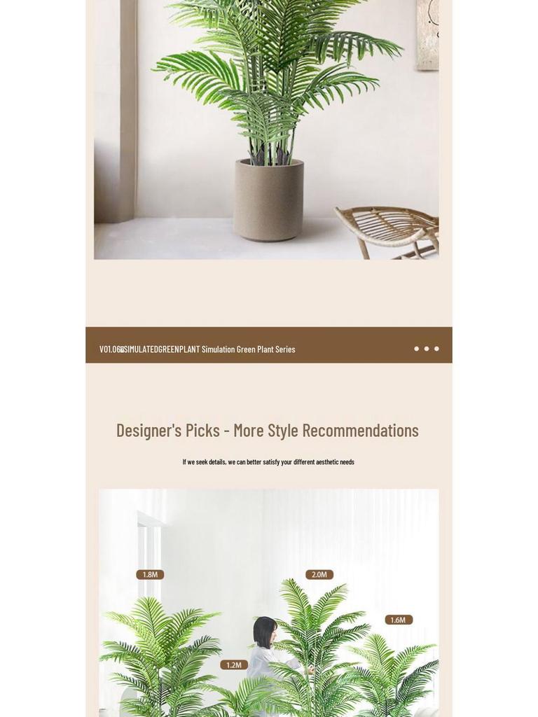 Artificial Fishtail Palm Green Plant - Indoor Living Room Decor, Large Luxury Bionic Floor Tree Ornament