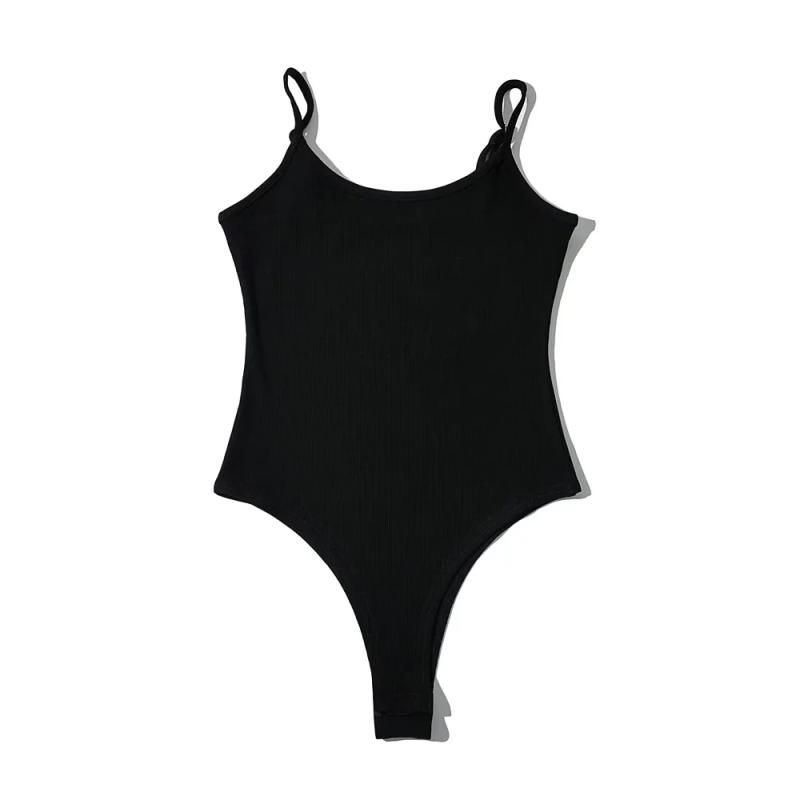 

Европейский и американский регулируемый плечевой облегающий цельный слинг эластичный с высокой талией для танцев йоги латино боди цельный с ластовицей жилет Black M