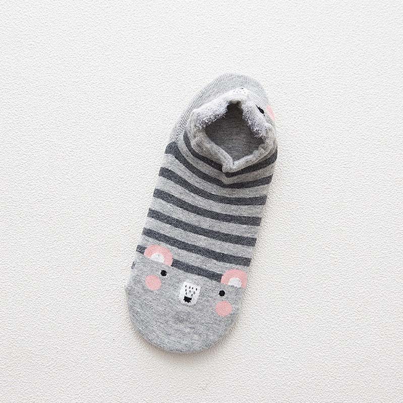 5 Pairs Women's Socks Spring Summer Three-Dimensional Shallow Mouth Cartoon Female Cotton Invisible Japanese Cute Animals Socks