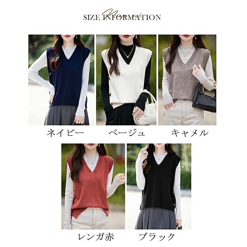[Ailiyumo] knit vest ladies spring vest v neck Thin knit sweater sleeveless short length Plain color layered clothing with button slit Fashionable