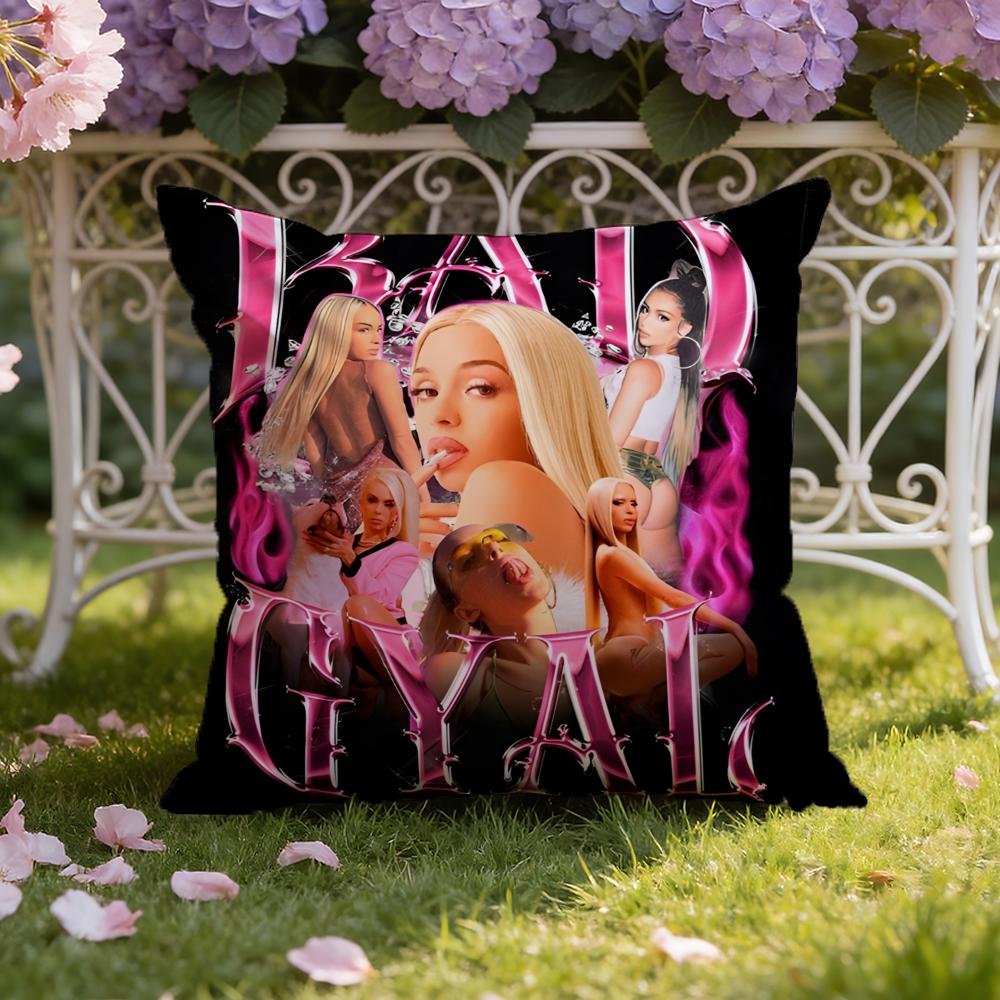 Singer B-Bad G-Gyal Cushion Cover Home & Car Dual-Scene Pillow Cover: Reversible for Premium Comfort