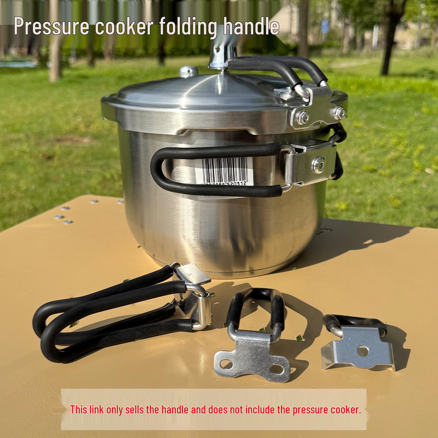 Portable Stainless Steel High-Pressure Cooker with Folding Handle