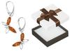Silver Dangle Earrings Butterflies With Amber English Clasp Butterflies