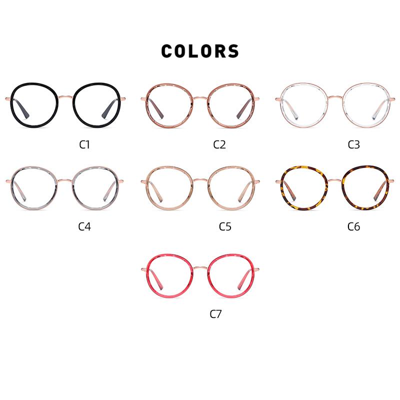 0 -0.5 -0.75 To -6.0 Round Myopia Glasses With Prescription 1.56 Aspheric Blue Blocking Light Student Computer Optical Spectacles