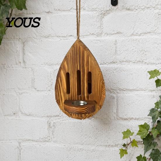 Moth Feeder Wooden Butterfly House for Outside, Teardrop-Shaped Garden Habitat and with Hanging Rope, Natural Insect Hotel Butterflies, Moths,