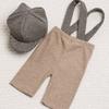 Suspender Romper Newborn Photography Outfit Newsboy Hat Baby Romper Set  Baby Photo Shoot