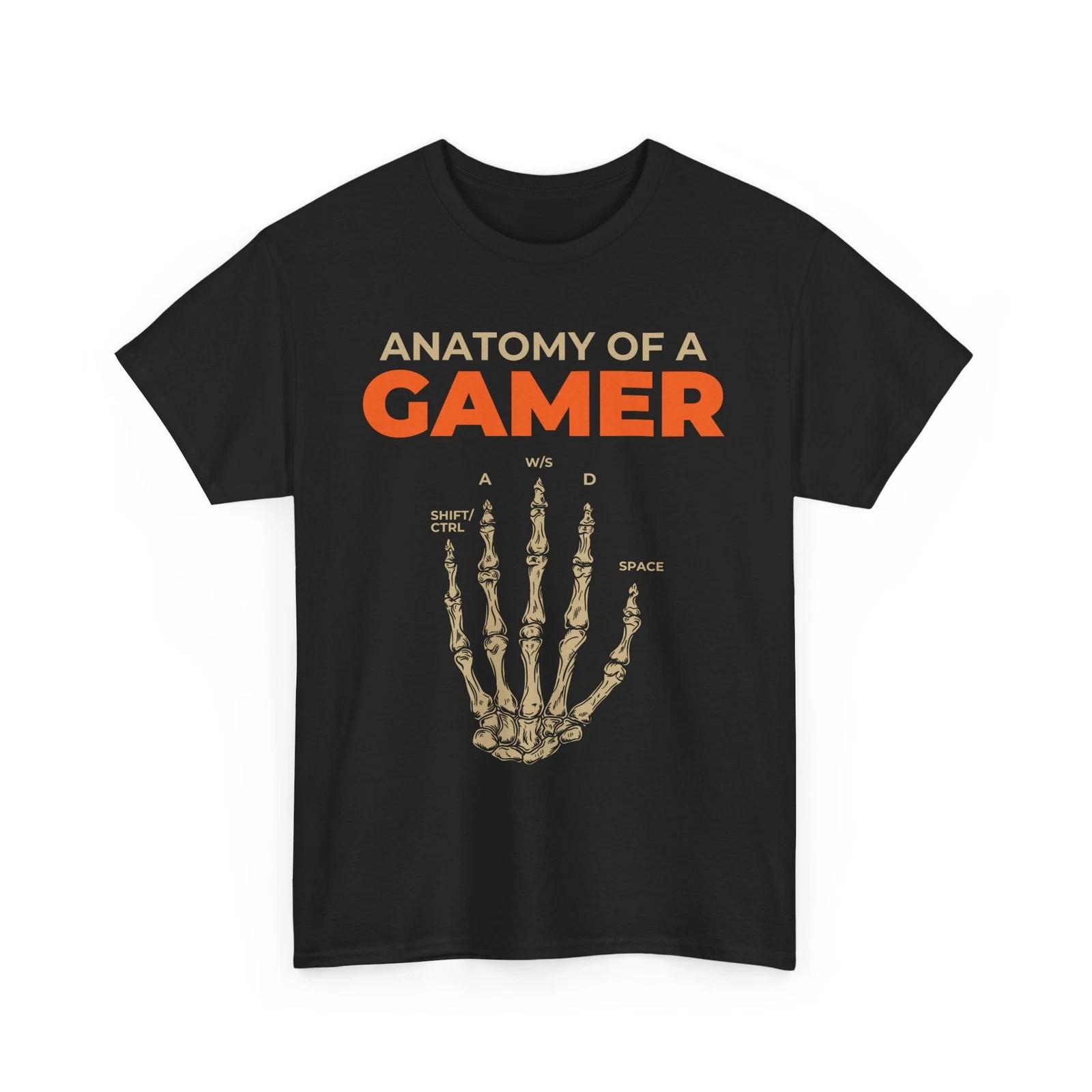 Gamer Shirt, Anatomy Of A Gamer Skeleton Hand T-shirt, Gaming Lovers Shirt 3XL