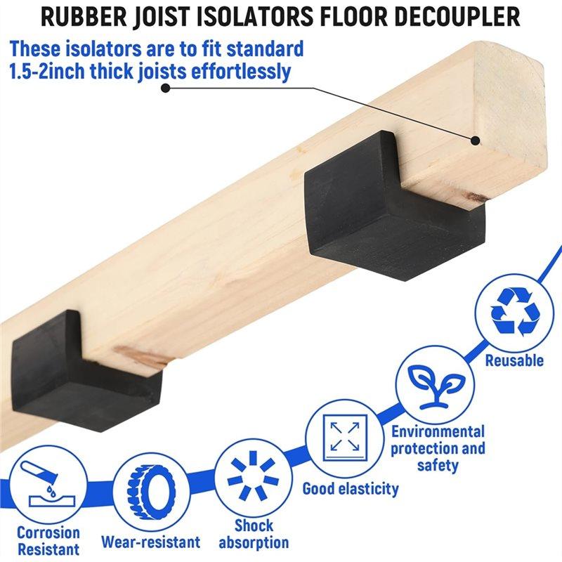U Boat Floor Floaters(10Pcs), Rubber Joist Isolators Sound Isolation Clip Decoupler For Subfloor Sound Dampening