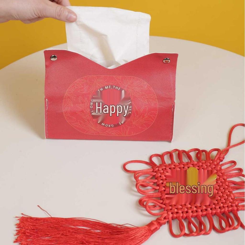 Waterproof Double Happiness Tissue Box - Festive Wedding & Hotel Decoration
