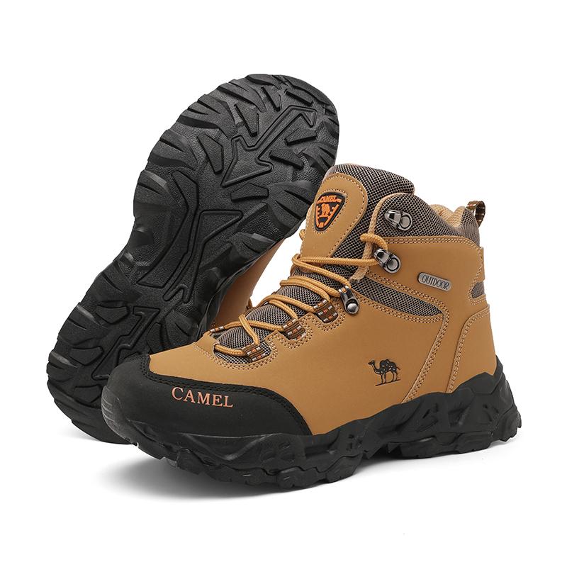 Outdoor Waterproof Hiking Shoes for Men  Leather Walking Sneakers Anti-Slip Climbing Trekking Shoes Comfortable Man Work Boots