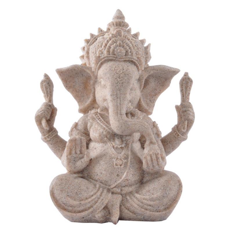 Bronze Color Lord Ganesha Statue Buddha Ornaments Elephant Hindu God Sculpture Figurines Home Office Decoration Buddha Statues