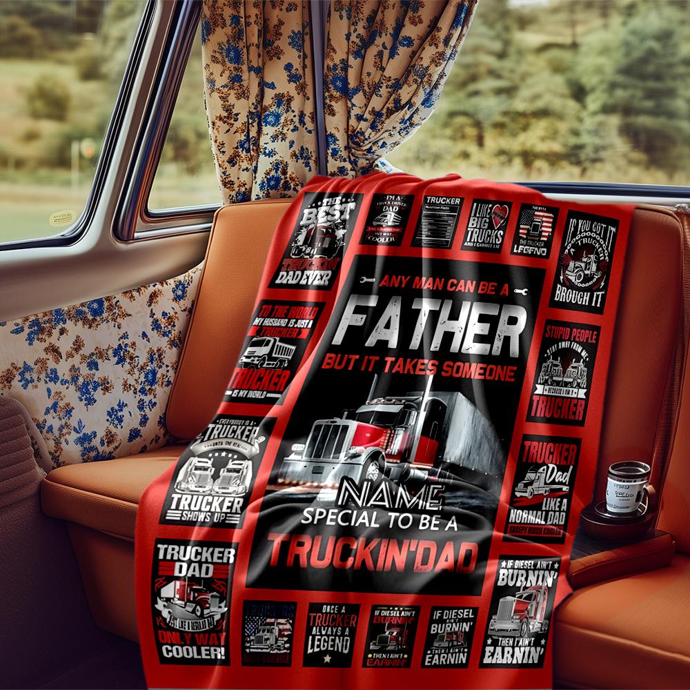 Dad Angel Wings Blanket Personalized Name Soft Comfortable Stylish Blanket Car Blanket Perfect For Travel Camping Outdoor Home Suitable For All