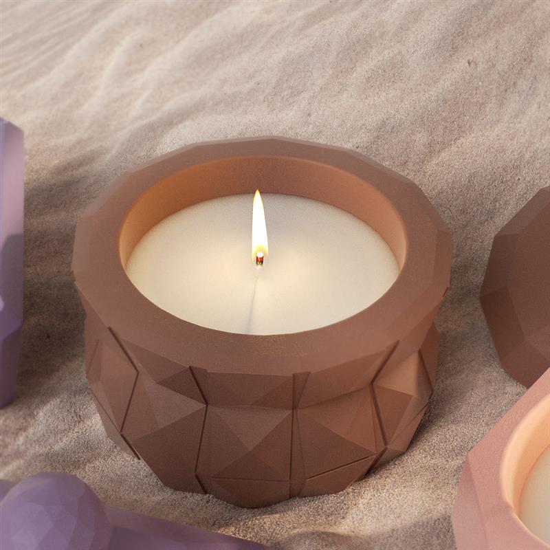 Gypsum Candlestick Silicone Mold Octagonal Square Section Cement Cup Molds DIY Resin Concrete Creative Home Ornaments Mould