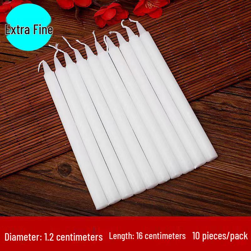 Red & White Long-Burning Smokeless Odorless Household Candles for Emergencies, Romance, Weddings, and Decor